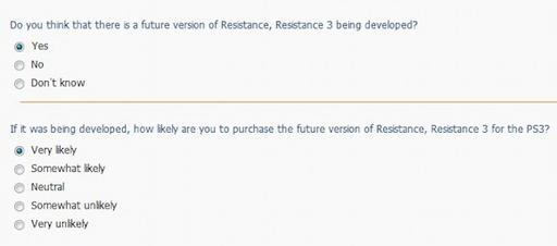 Sony провела опрос по Resistance 3 